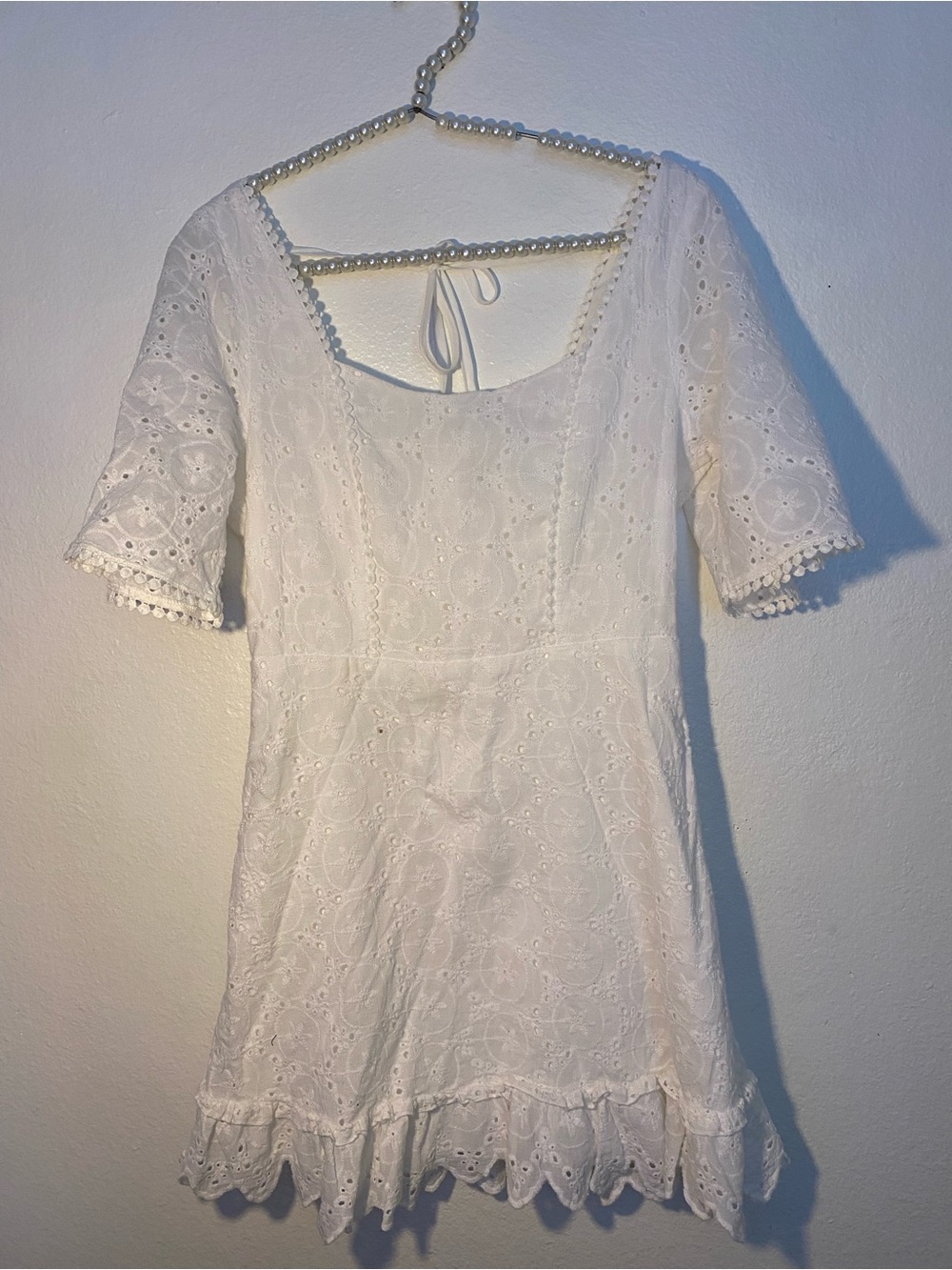Women’s size small white cottage core bridal midi dress